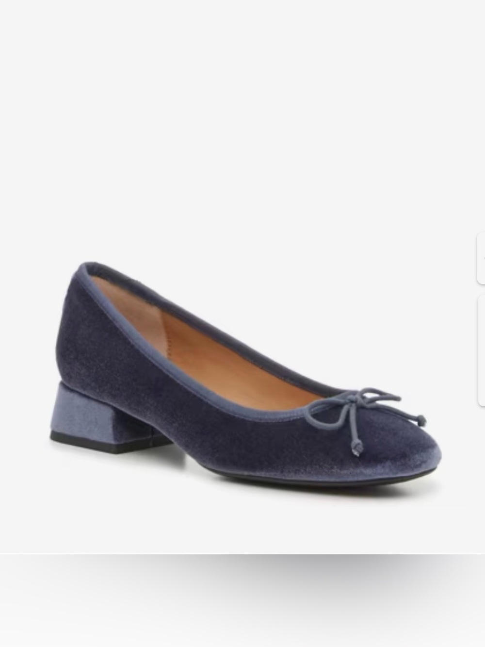 Kelly & Katie Navy Velvet Bow Block Heel Pump